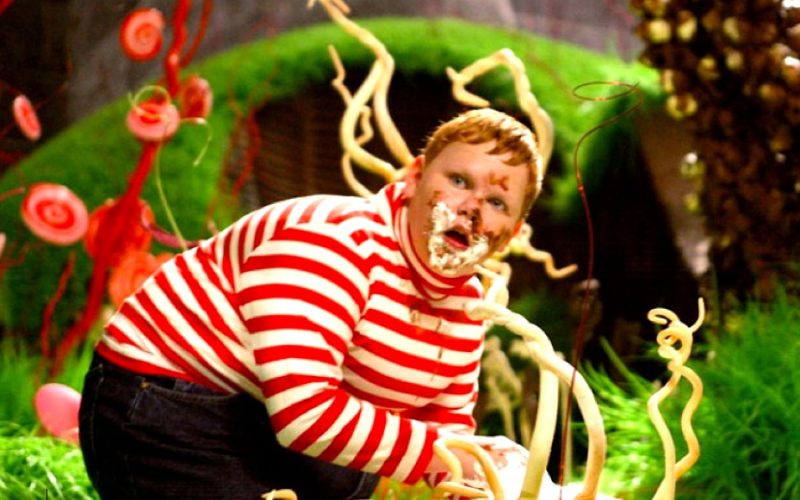 augustus gloop, charlie and the chocolate factory, chocolate, binge eating, january, new year, conversations have with yourself