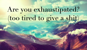 are you exhaustipated (too tired to give a shit), the midult, midult mantra