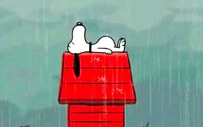 Snoopy, rain, sad, miserable